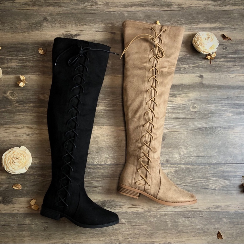 Over the knee lace up boots - Picture 2 of 3